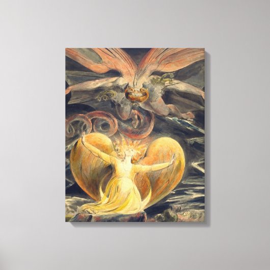 Toile Grand dragon rouge par William Blake (Recto)