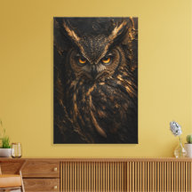 Grand Duc Sculpture de Hibou 3D Luxe Beaux-Arts