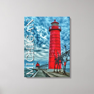 Toile Grand Haven Lighthouse Michigan