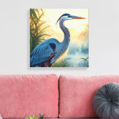 Toile Grand Héron bleu Everglades Parc National Floride (Insitu(Salon))