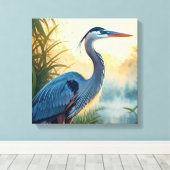 Toile Grand Héron bleu Everglades Parc National Floride (Insitu (Plancher de Bois))