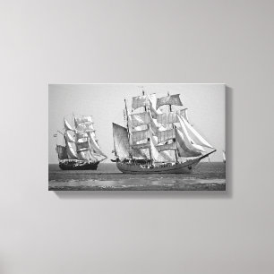 Toile Grand navire noir et blanc