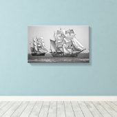 Toile Grand navire noir et blanc (Insitu (Plancher de Bois))