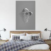 Toile Grand noir&blanc Retro Face Monochrome Dessin (Insitu(Chambre))