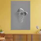 Toile Grand noir&blanc Retro Face Monochrome Dessin (Insitu(Salon))