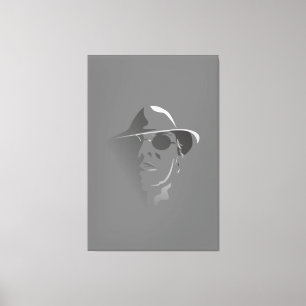 Toile Grand noir&blanc Retro Face Monochrome Dessin