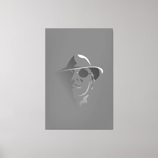 Toile Grand noir&blanc Retro Face Monochrome Dessin (Recto)