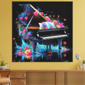 Toile Grand Piano orné de fleurs artistiques (Insitu(Salon))