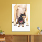 Toile Grand portrait Dane et Dachshund (Insitu(Salon))