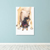 Toile Grand portrait Dane et Dachshund (Insitu (Plancher de Bois))