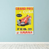 Toile Grand Prix Cuba, Havane, vintage affiche (Insitu (Plancher de Bois))