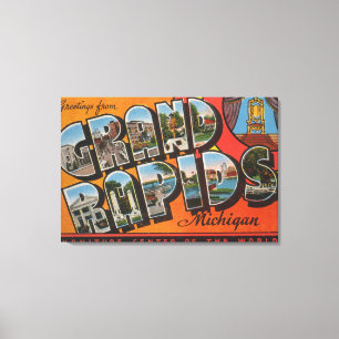 Toile Grand Rapids, Michigan - grandes scènes de lettre