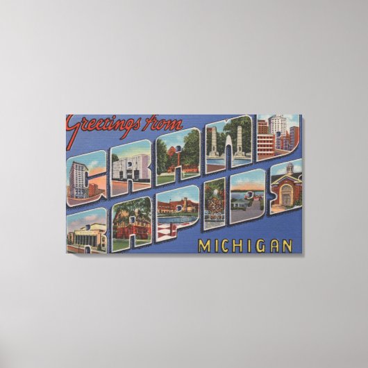 Toile Grand Rapids, Michigan - Scènes de grandes lettres (Recto)