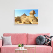 Toile Grand Sphinx de Gizeh avec la pyramide de Khafre - (Insitu(Salon))