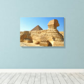 Toile Grand Sphinx de Gizeh avec la pyramide de Khafre - (Insitu (Plancher de Bois))