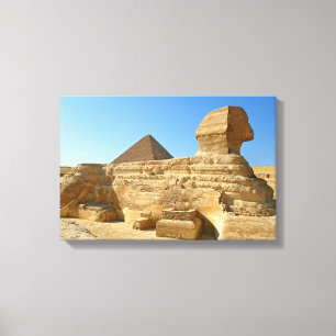 Toile Grand Sphinx de Gizeh avec la pyramide de Khafre -