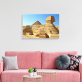 Toile Grand Sphinx de Gizeh avec la pyramide de Khafre - (Insitu(Salon))