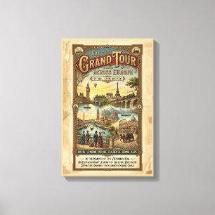 Toile Grand Tour Vintage à travers l'Europe Voyage Victo