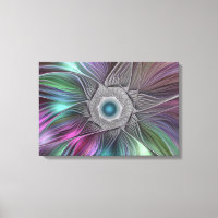 Grande Fleur colorée Abstraite Trippy Fractal Art