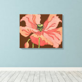 Toile Grande Fleur rose avec Arrière - plan rouge profon (Insitu (Plancher de Bois))