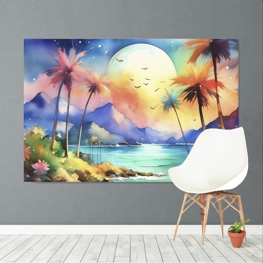 Toile Grande lune Tropical XL art