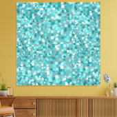 Toile Grande Mosaïque Turquoise Mur Décor Art (Insitu(Salon))