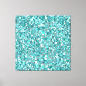 Toile Grande Mosaïque Turquoise Mur Décor Art (Recto)