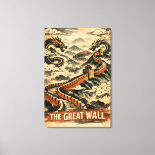 Toile Grande Muraille de Chine Voyage Vintage