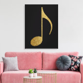 Toile grande note de musique couleur or (Insitu(Salon))