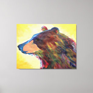 Toile Grande Ours Abstrait coloré