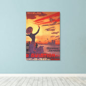 Toile Grande semaine de l'aviation - Femme agitant l'aff (Insitu (Plancher de Bois))