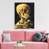 Toile grande taille Crâne avec cigarette allumée d (Insitu(Salon))