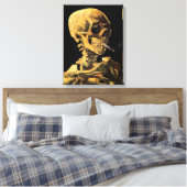 Toile grande taille Crâne avec cigarette allumée d (Insitu(Chambre))