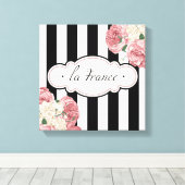 Toile Grandes bandes françaises et Roses (Insitu (Plancher de Bois))