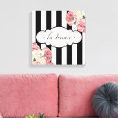 Toile Grandes bandes françaises et Roses (Insitu(Salon))