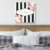 Toile Grandes bandes françaises et Roses (Insitu(Chambre))