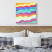 Toile Grandes bandes horizontales ondulées, peinture Abs (Insitu(Chambre))