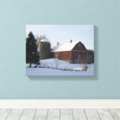 Toile Grange et silo d'hiver enneigés (Insitu (Plancher de Bois))