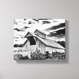 Toile Grange noire et blanche