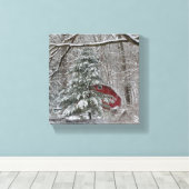 Toile Grange rouge neigeuse (Insitu (Plancher de Bois))