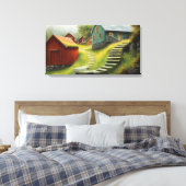 Toile Grange rustique avec escaliers tournants (Insitu(Chambre))