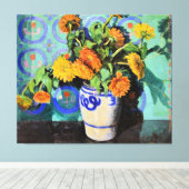 Toile Grant Wood - Calendulas, peinture florale (Insitu (Plancher de Bois))