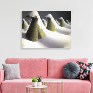 Toile Grant Wood Janvier Meule de foin d'hiver Beaux-art