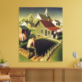 Toile Grant Wood - Printemps en ville (Insitu(Salon))