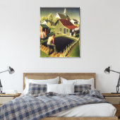 Toile Grant Wood - Printemps en ville (Insitu(Chambre))