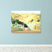 Toile Grant Wood - Stone City, Iowa (Insitu (Plancher de Bois))