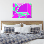 Toile Graphique Abstrait - design vert violet (Insitu(Chambre))