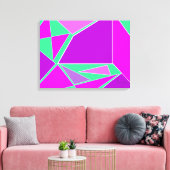 Toile Graphique Abstrait - design vert violet (Insitu(Salon))