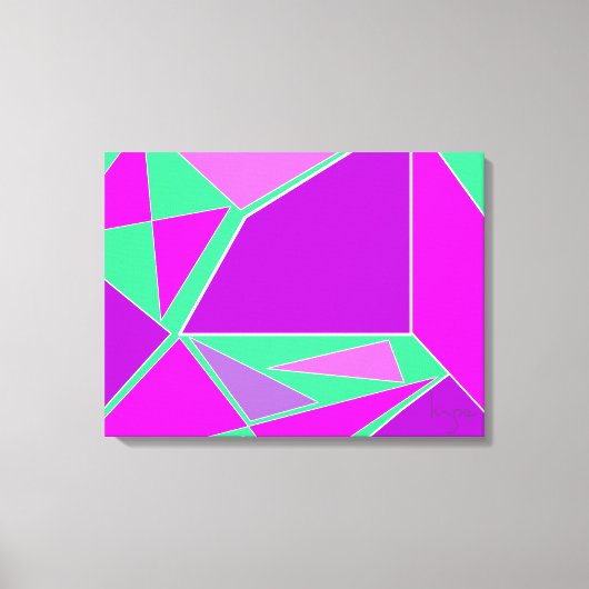 Toile Graphique Abstrait - design vert violet (Recto)