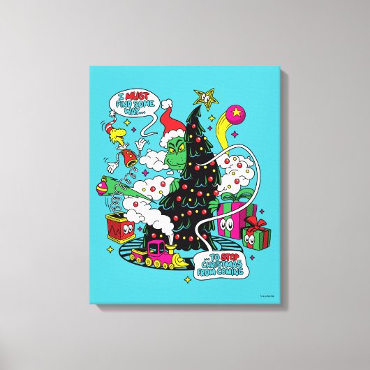Toile Graphique de Noël coloré Grinch (Recto)